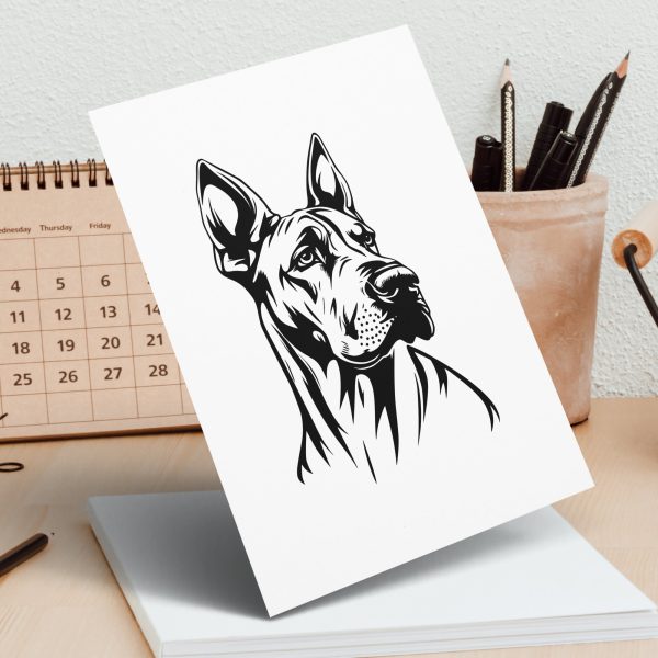 Detailed Great Dane Dog Profile SVG Design Element - Image 5