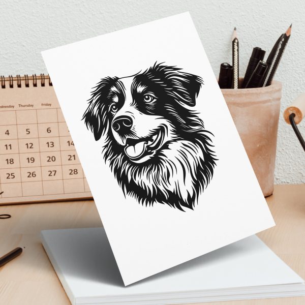 Australian Shepherd Dog Head SVG Design Element - Image 5