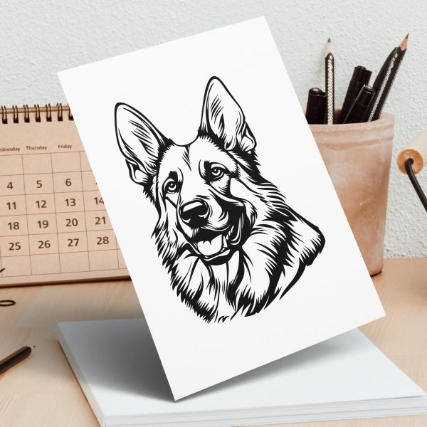 Majestic German Shepherd Head Detailed SVG Design Element - Image 5