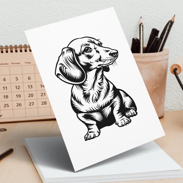 Cute Dachshund Puppy Illustration SVG Design Element - Image 4