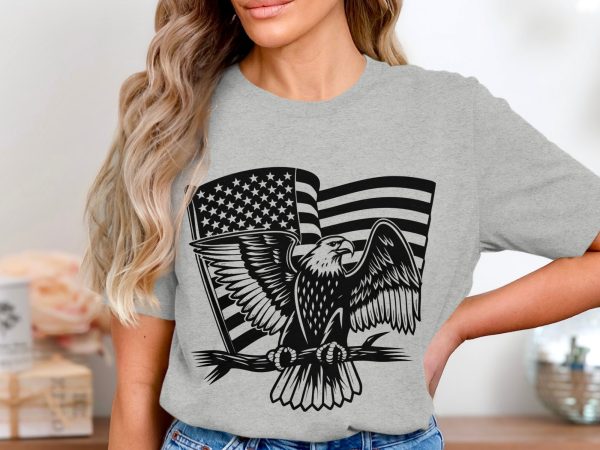 Majestic Eagle With American Flag SVG Design For Laser & Cutting Machines - Image 7