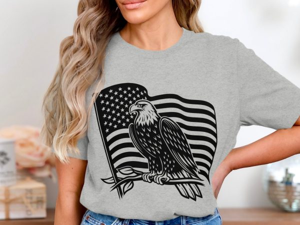 American Eagle with Flag SVG Design For Laser & Cutting Machines - Image 7