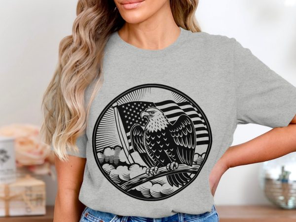 Majestic Eagle and American Flag SVG Design For Laser & Cutting Machines - Image 7