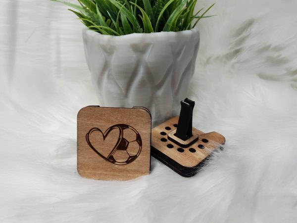 Soccer Heart Design Car Vent Diffuser Laser Cut SVG File