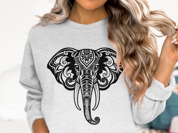 Ornate Elephant Head Mandala Pattern Laser SVG Design - Image 5