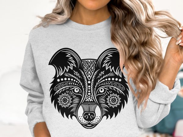 Intricate Wild Wolf Head Laser SVG Design - Image 5