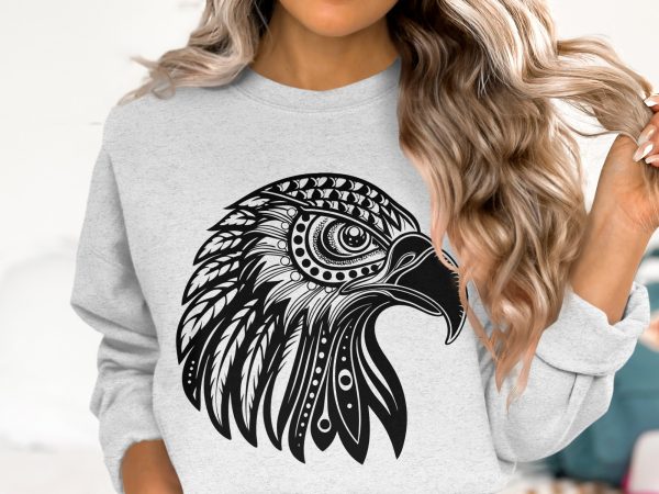 Majestic Eagle Head Detailed Decor Laser SVG Design Element - Image 6