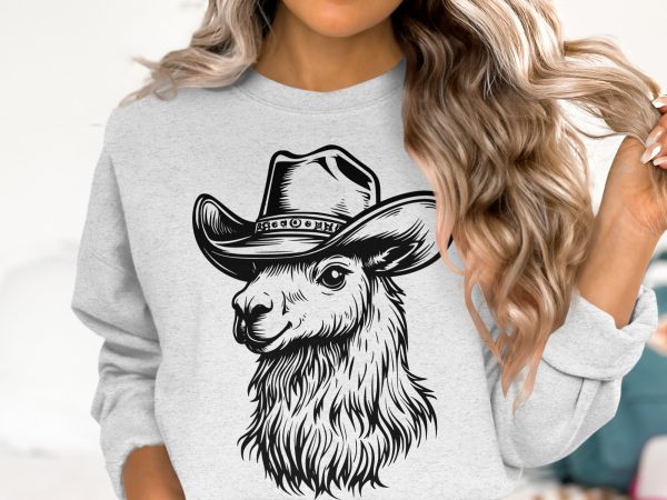 Cowboy Hat Llama Western Laser SVG Design Element - Image 6