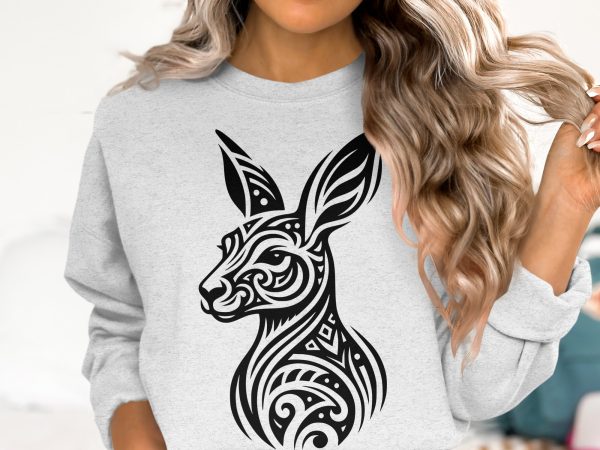 Kangaroo Head Tribal Pattern Laser SVG Design Element - Image 6