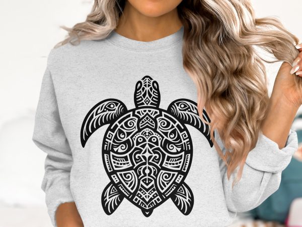 Detailed Sea Turtle Pattern Laser SVG Design Element - Image 6