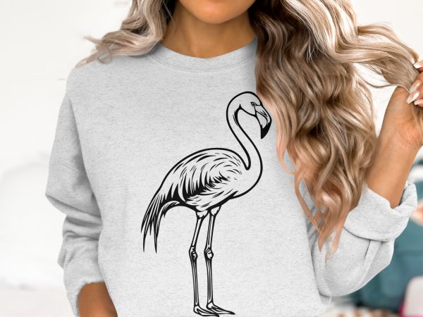 Flamingo Standing Design Laser SVG Design Element - Image 6