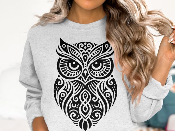 Elegant Owl Pattern Laser SVG Design Element - Image 6