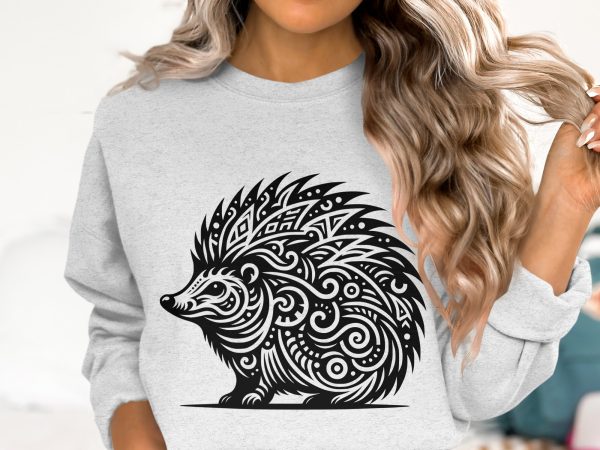 Decorative Hedgehog Art Laser SVG Design Element - Image 6