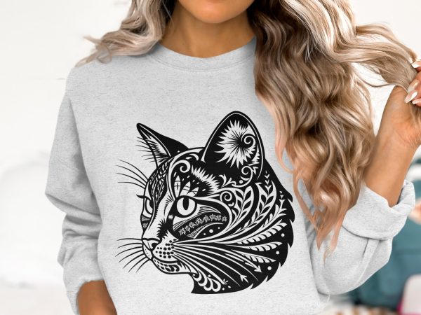 Intricate Cat Silhouette Artistic Laser SVG Design - Image 5