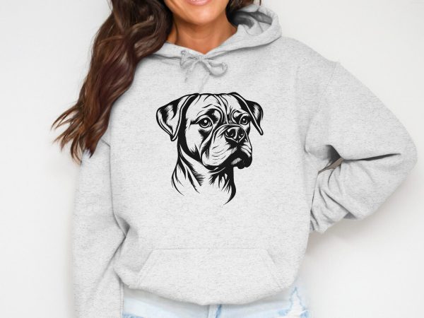 Realistic Boxer Dog Head with Detailed Lines SVG Design Element - Image 6