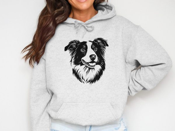 Border Collie Dog Portrait Detailed SVG Design Element - Image 6