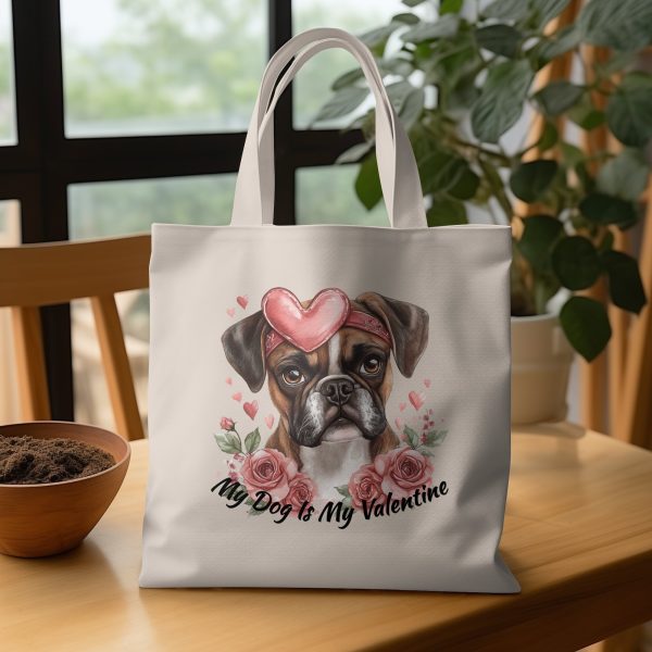 Adorable Boxer Dog My Valentine Sublimation Design PNG - Image 3