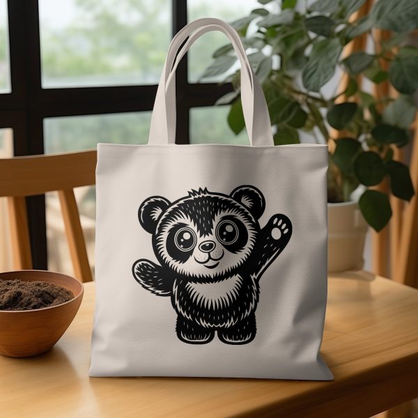 Adorable Waving Panda Bear Character SVG Design Element - Image 3