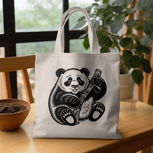 Cute Panda Bear Holding Bamboo SVG Design Element - Image 3