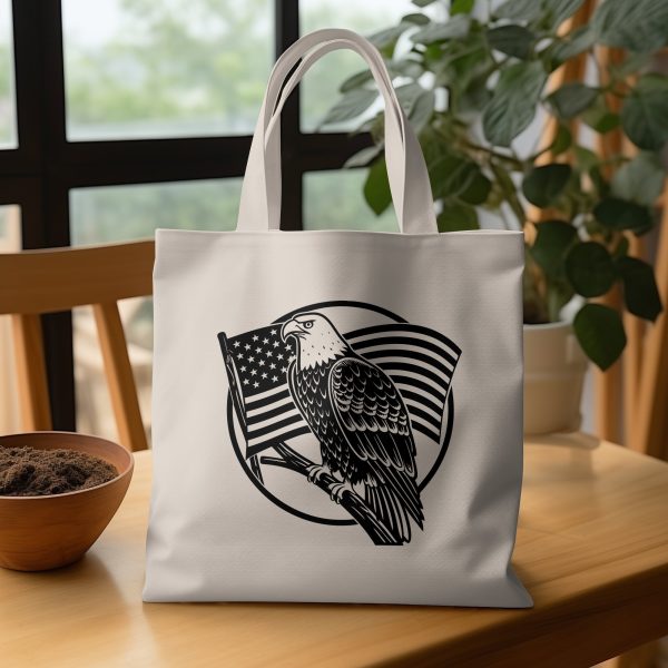 Bald Eagle With Flag SVG Design For Laser & Cutting Machines - Image 3