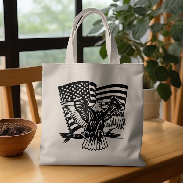 Majestic Eagle With American Flag SVG Design For Laser & Cutting Machines - Image 3