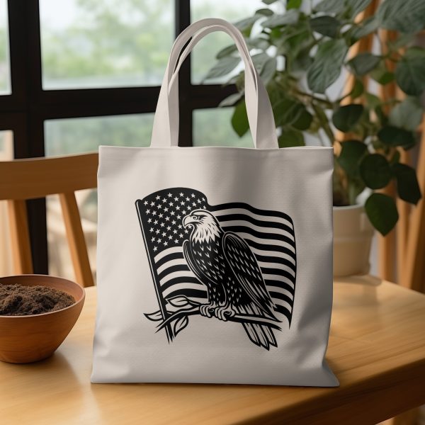 American Eagle with Flag SVG Design For Laser & Cutting Machines - Image 3