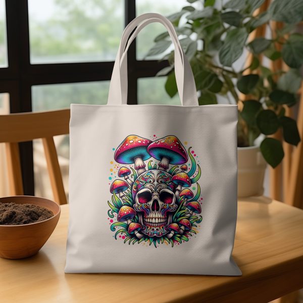 Skull and Colorful Mushrooms 300 DPI Sublimation Design File - Image 3