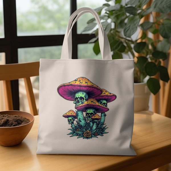 Skull Mushrooms Illustration 300 DPI Transparent PNG Sublimation Design - Image 3