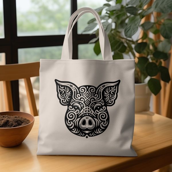 Ornamental Pig Head Artwork Laser SVG Design Element - Image 3