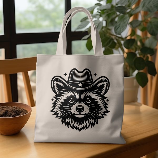 Raccoon Cowboy Hat Digital Art Laser SVG Design Element - Image 3