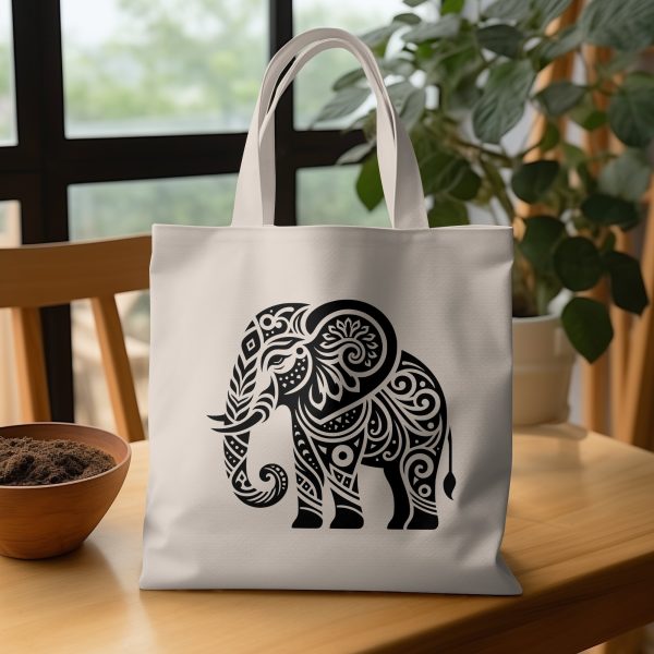 Elephant with Floral Patterns Laser SVG Design Element - Image 3