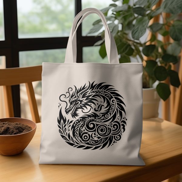 Powerful Circular Dragon Pattern Laser SVG Design Element - Image 3