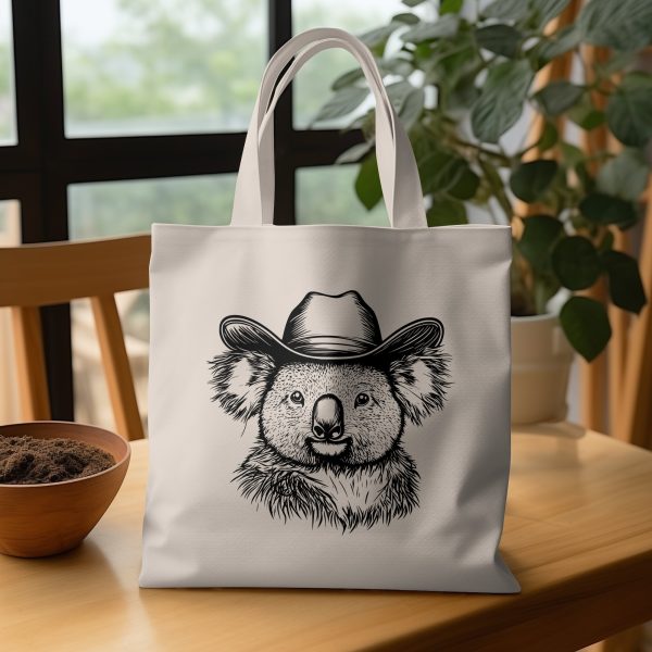 Realistic Koala Bear with Hat Laser SVG Design Element - Image 3