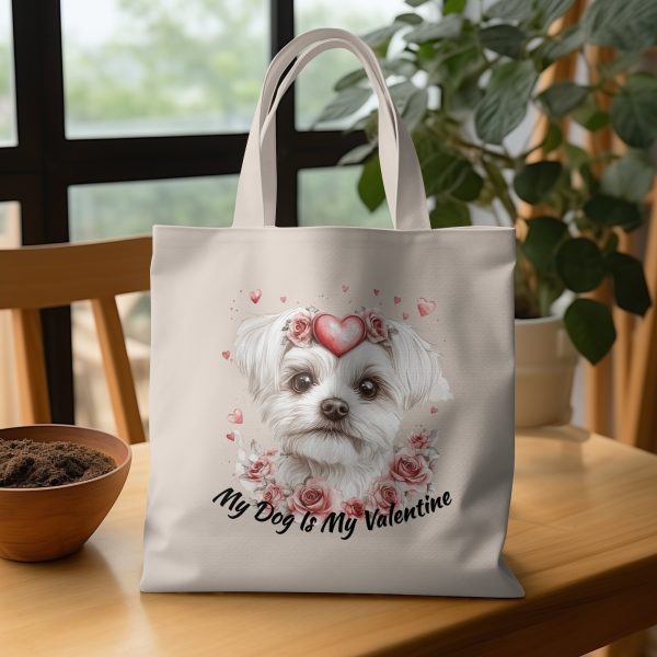 Adorable Dog with Floral Hearts Sublimation Design PNG - Image 3