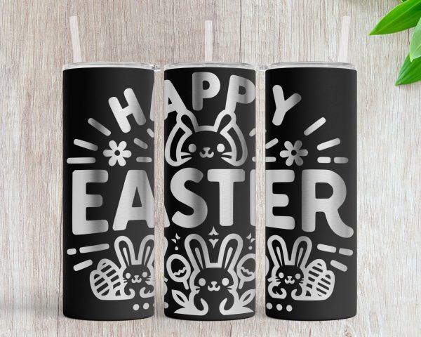 Happy Easter Bunny and Egg 20oz Laser Tumbler SVG Design