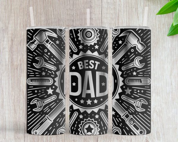 Best Dad Tool Design 20oz Skinny Tumbler Laser SVG Design