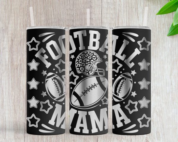 Football Mama Design for 20oz Skinny Tumbler Laser Engraved SVG Design