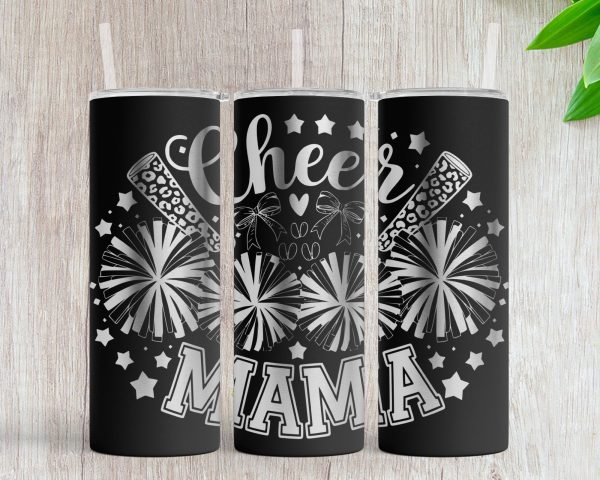 Cheer Mama Enthusiast Design 20oz Skinny Tumbler Laser Engraved SVG Design