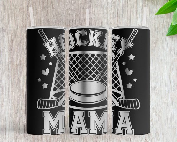 Hockey Mama 20oz Skinny Tumbler Laser Engraved SVG Design