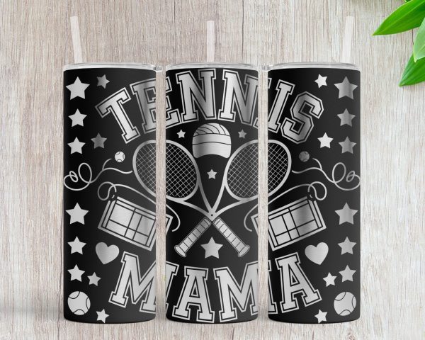 Tennis Mama Design for 20oz Skinny Tumbler Laser Engraved SVG Design