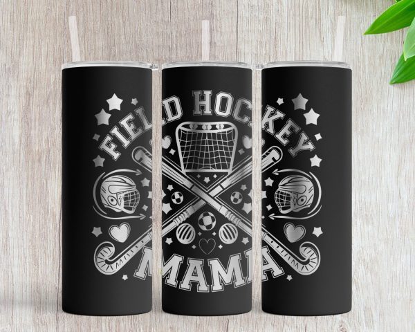 Field Hockey Mama 20oz Skinny Tumbler Design