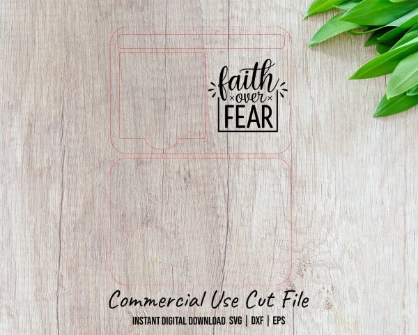 Faith Over Fear Sticky Notepad Holder Laser SVG File - Image 2