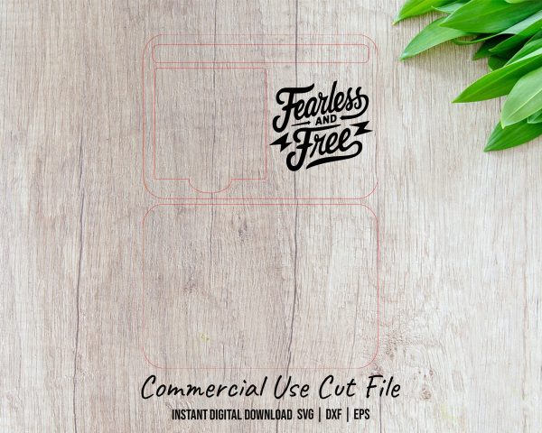 Fearless and Free Sticky Notepad Holder Laser SVG File - Image 2