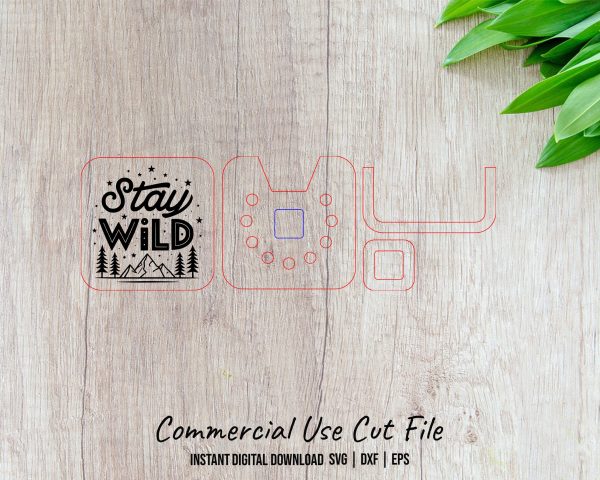 Stay Wild Mountain Theme Car Vent Diffuser SVG Laser Cut File - Image 2