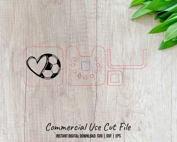 Soccer Heart Design Car Vent Diffuser Laser Cut SVG File - Image 2