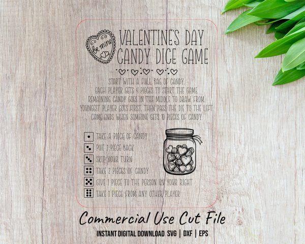 Valentine's Day Candy Dice Game SVG - Image 2