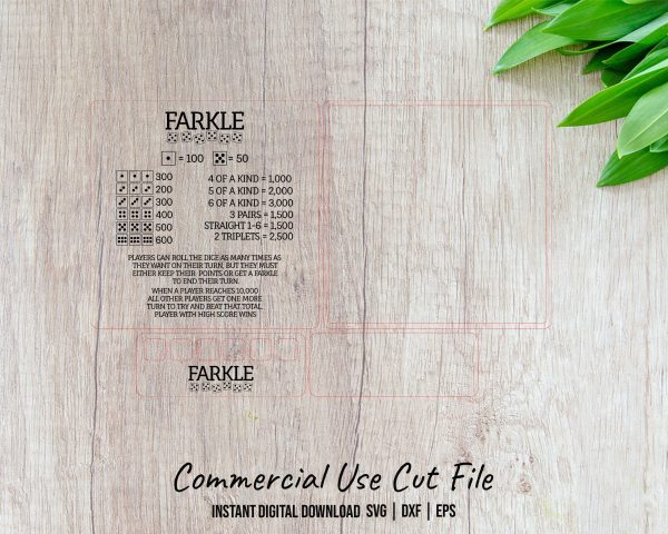 Farkle Board Game Laser Cut File SVG - Image 2