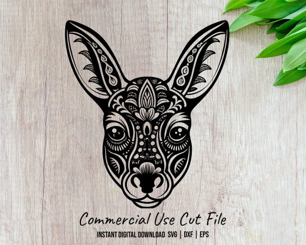 Intricate Deer Head Mandala Art Laser SVG Design