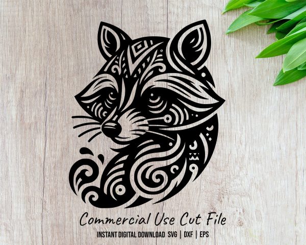 Detailed Fox Head Laser SVG Design Element