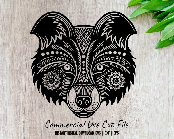 Intricate Wild Wolf Head Laser SVG Design